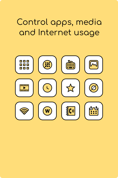 Control apps, media and internet usage - Kidsecured